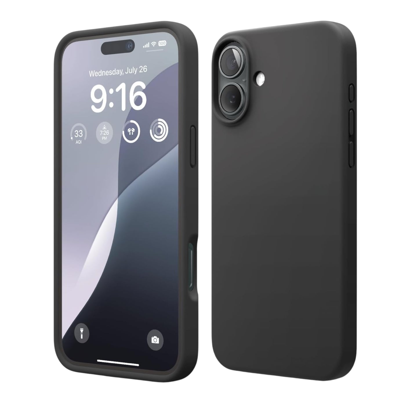 For Iphone 16 Silicone Case - Black