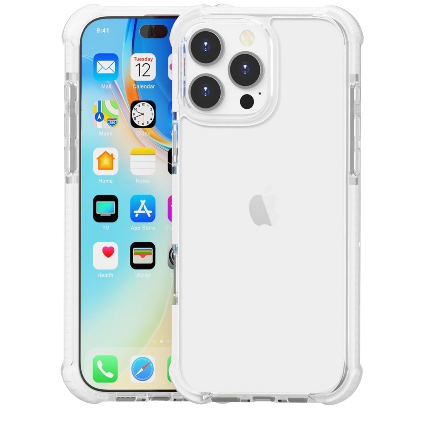 For iPhone 15 Pro Max - Clear & all White