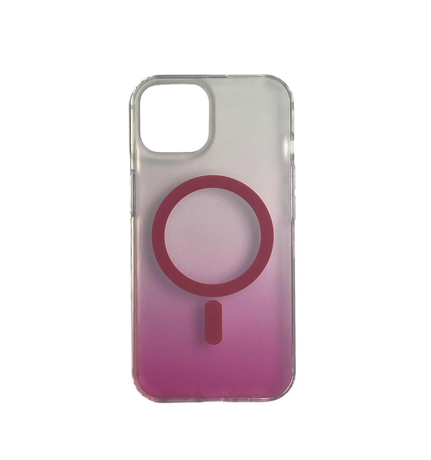 For Iphone 14 Silicone Mag Safe Case - Clear & Pink