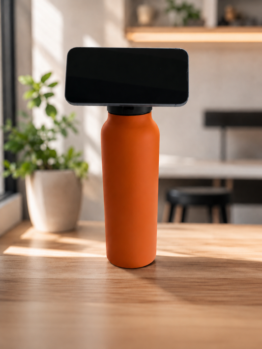 32 oz Magnetic Vacuum Water Bottle with Phone Holder