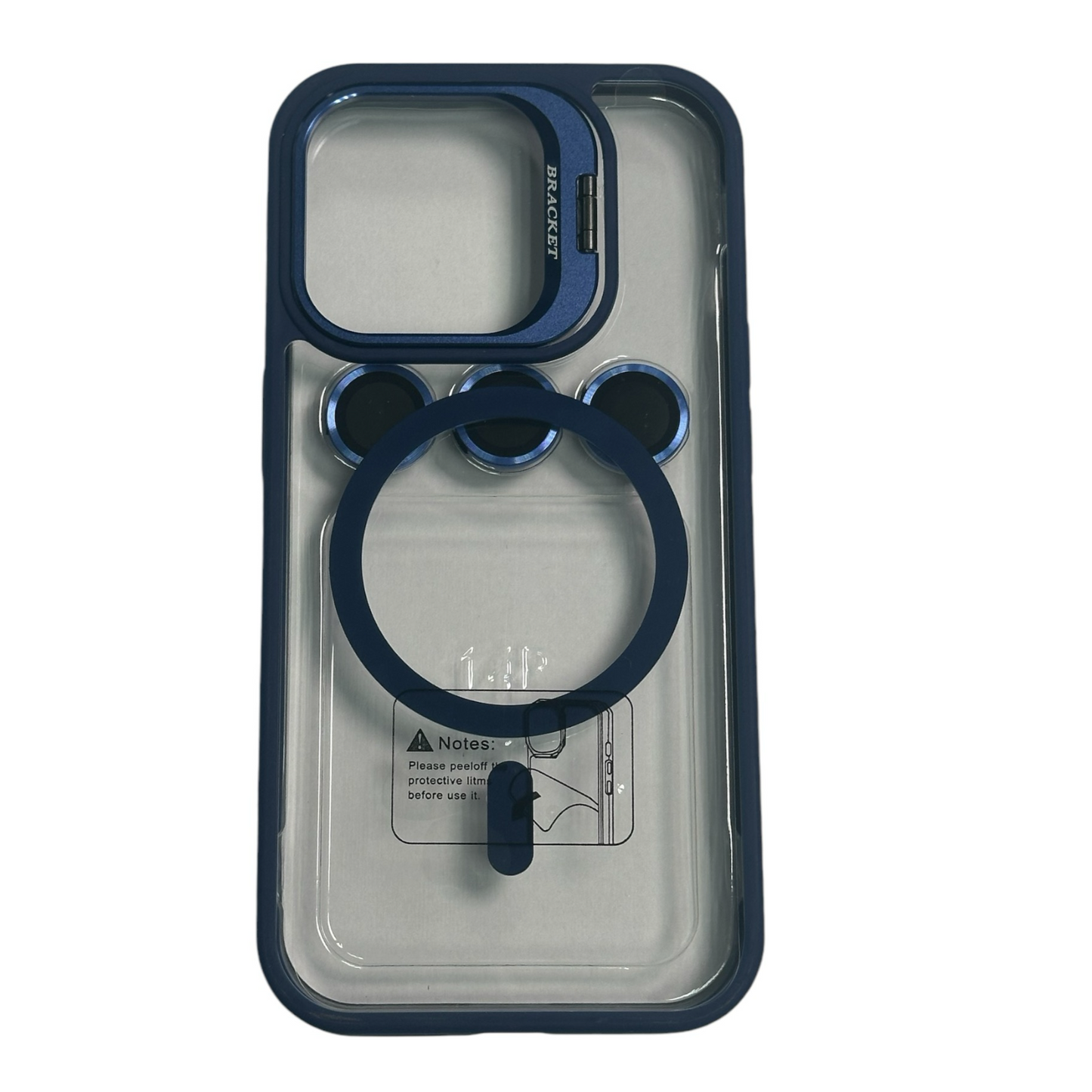 For Iphone 14 Pro Clear Mag Safe with Camera Protector Case - Blue