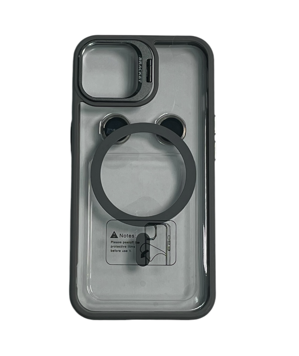 For Iphone 15 Plus Mag Safe with Camera Protector Case - Grey
