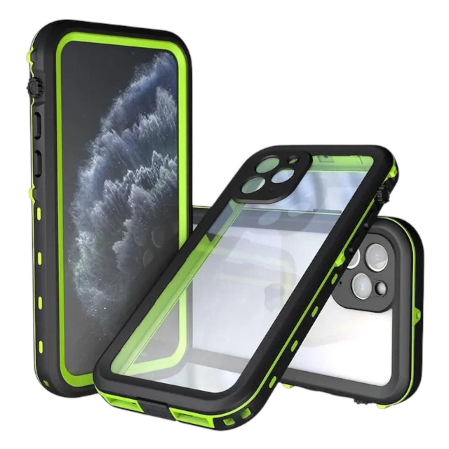 For Iphone 11 Pro Max Water Proof Case / Black & Fruit Green