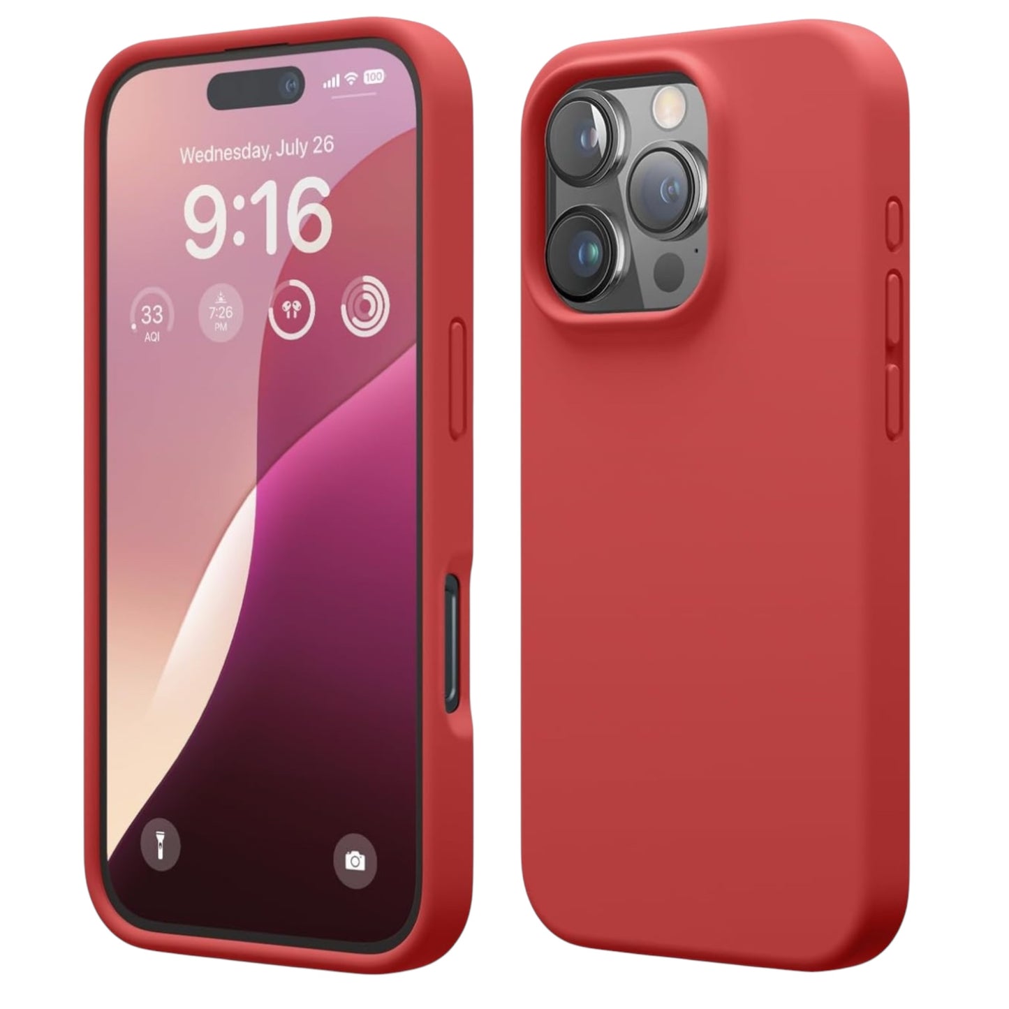 For Iphone 16 Pro Silicone Case - Red