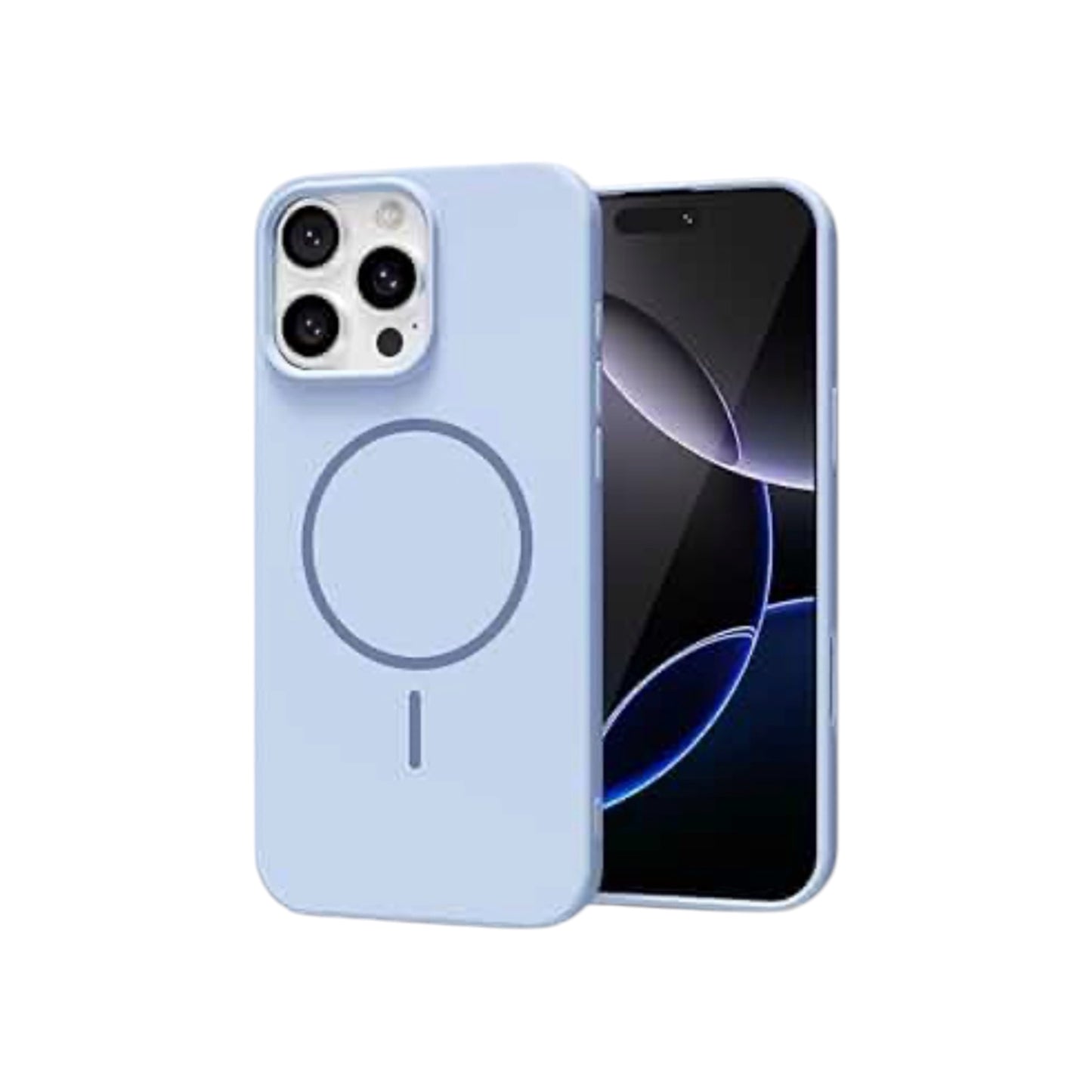 For Iphone 16 Pro Silicone MagSafe Case- Light Blue
