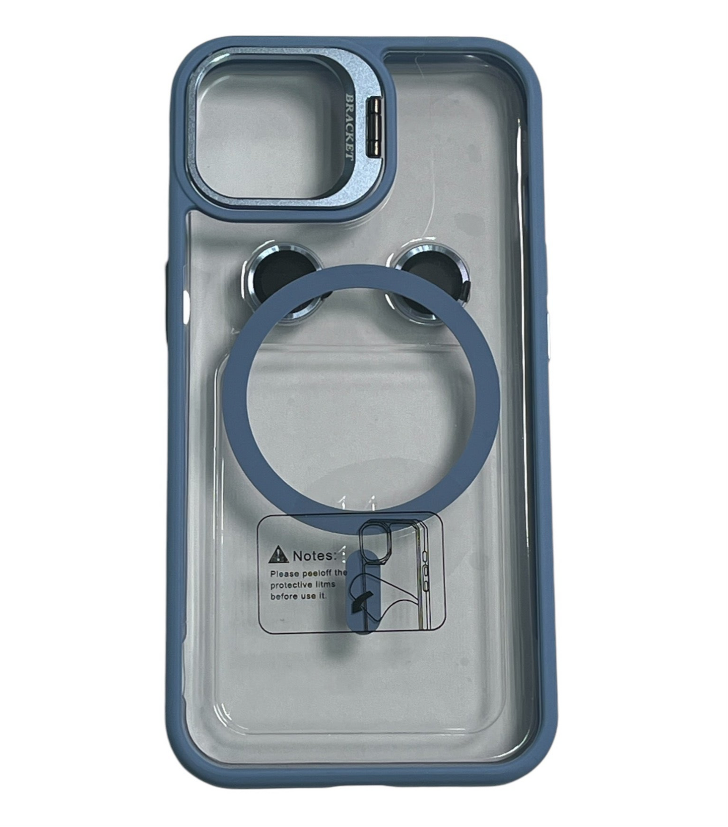 For Iphone 14 Plus Clear Mag Safe with Camera Protector Case - Light Blue