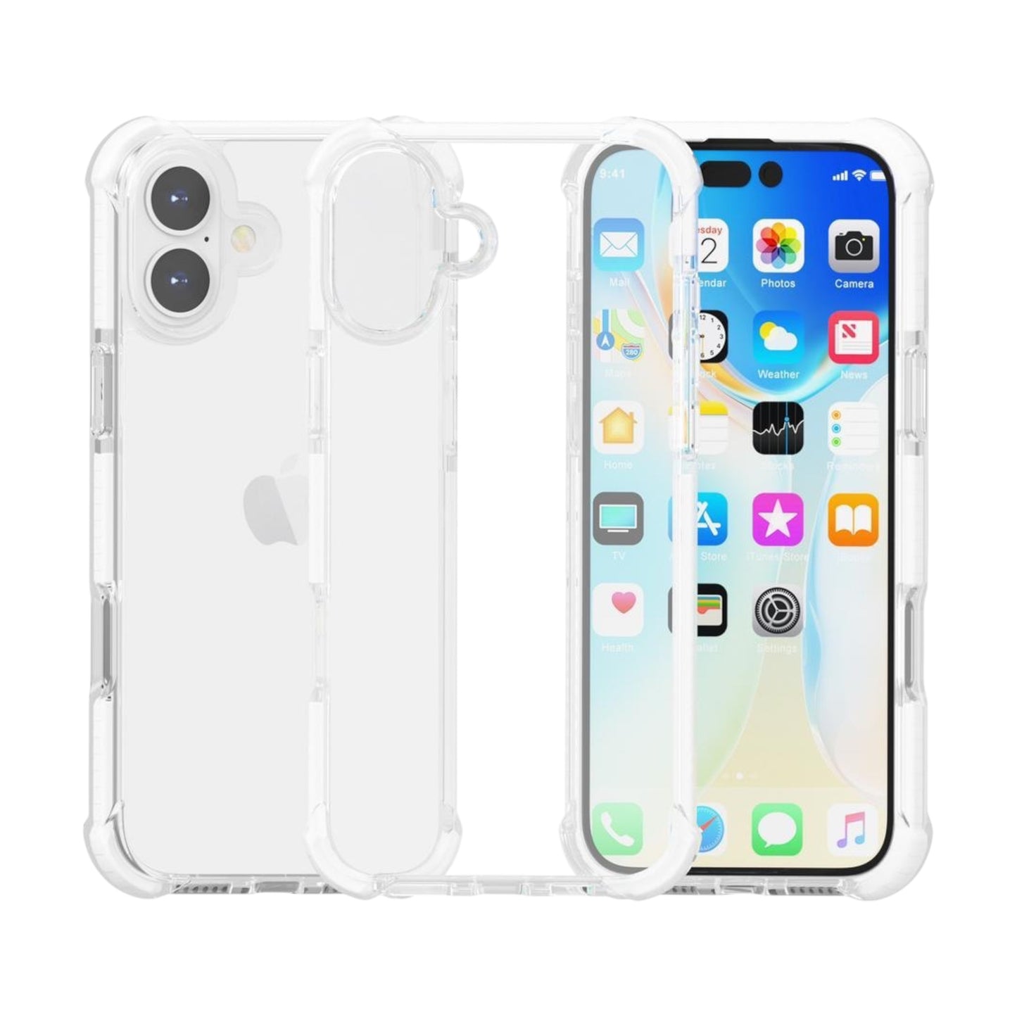 For iPhone 16 - Clear & White