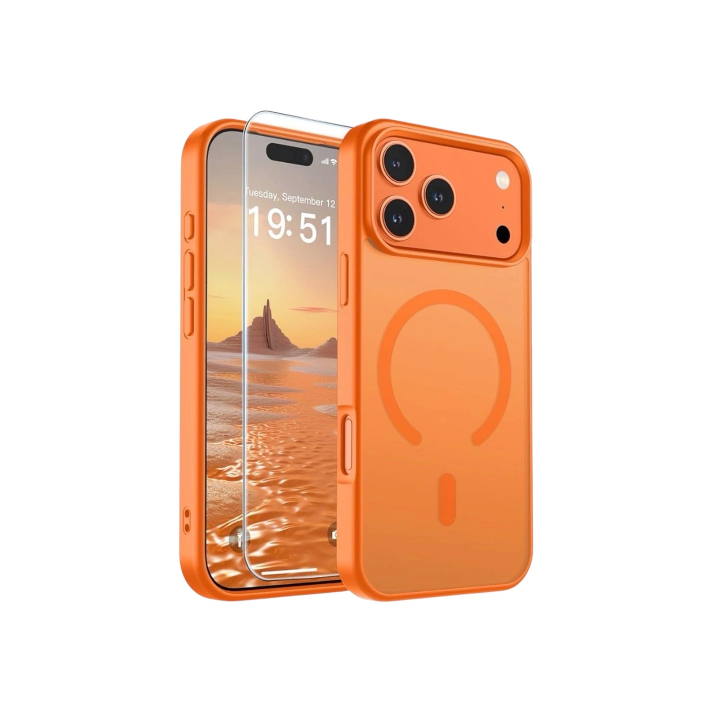 For Iphone 17 Pro Translucent MagSafe Case- Orange