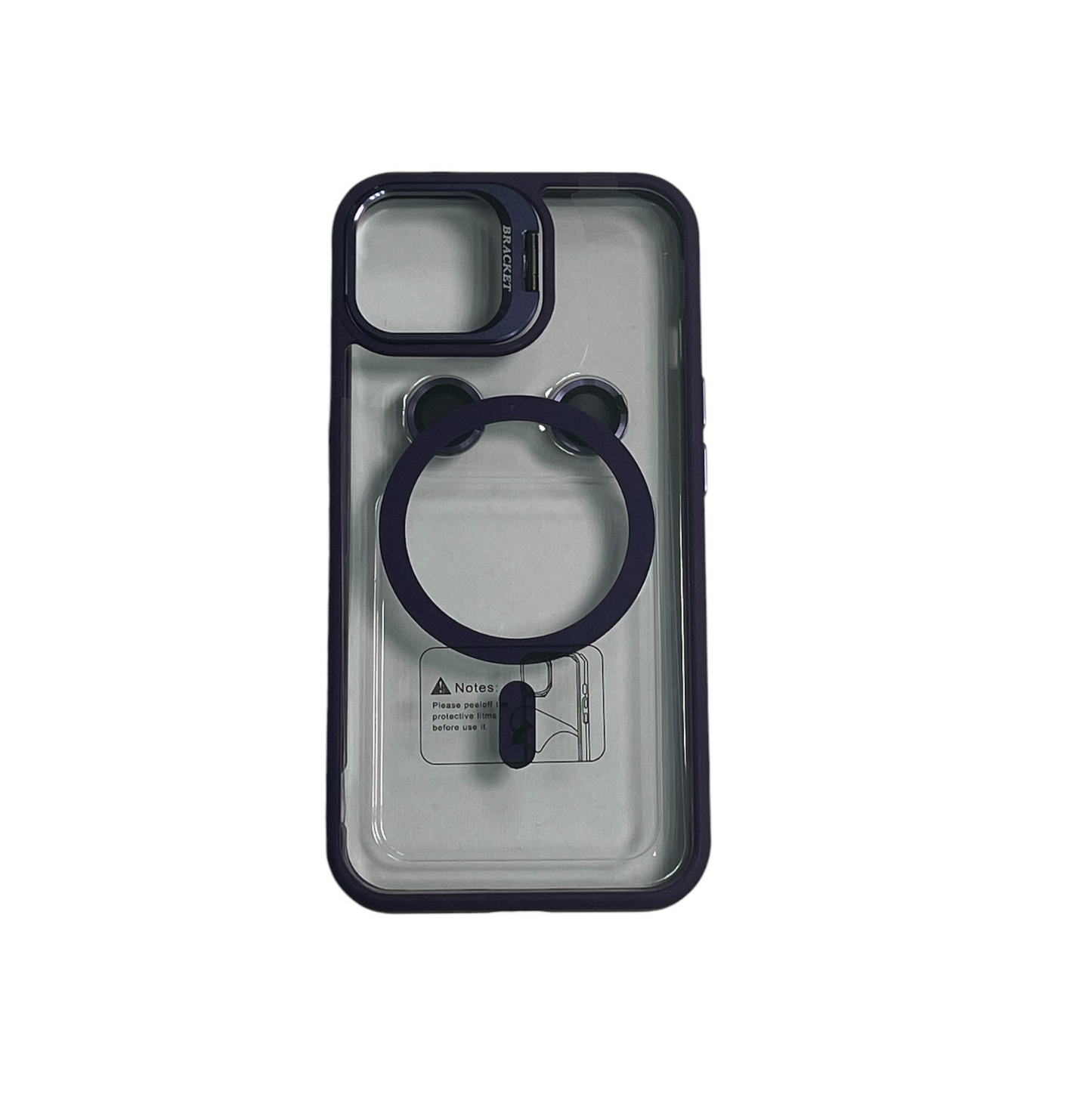 For Iphone 14 Clear Mag Safe with Camera Protector Case - Purple