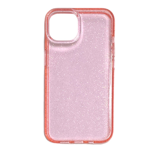 For Iphone 13/14 case- Clear Pink with Glitter