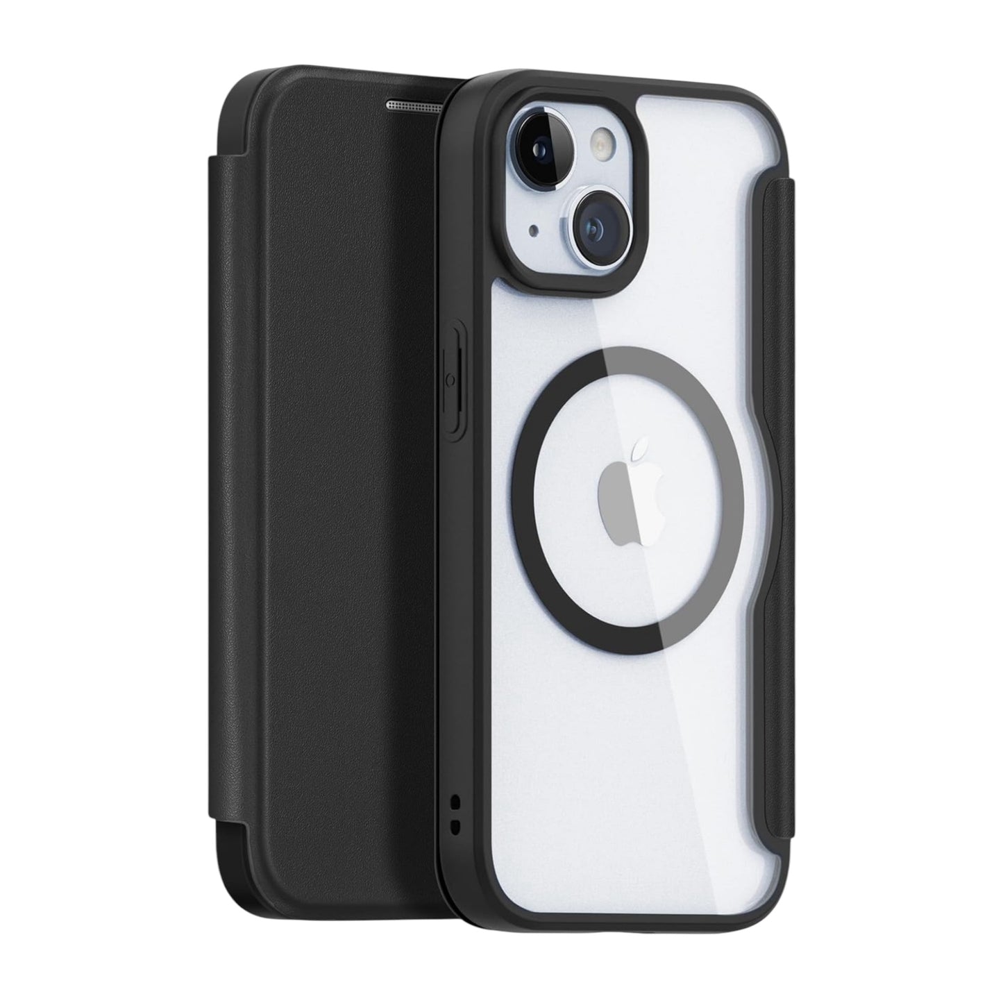 For Iphone 15 Clear Case Wallet with Magsafe - Black