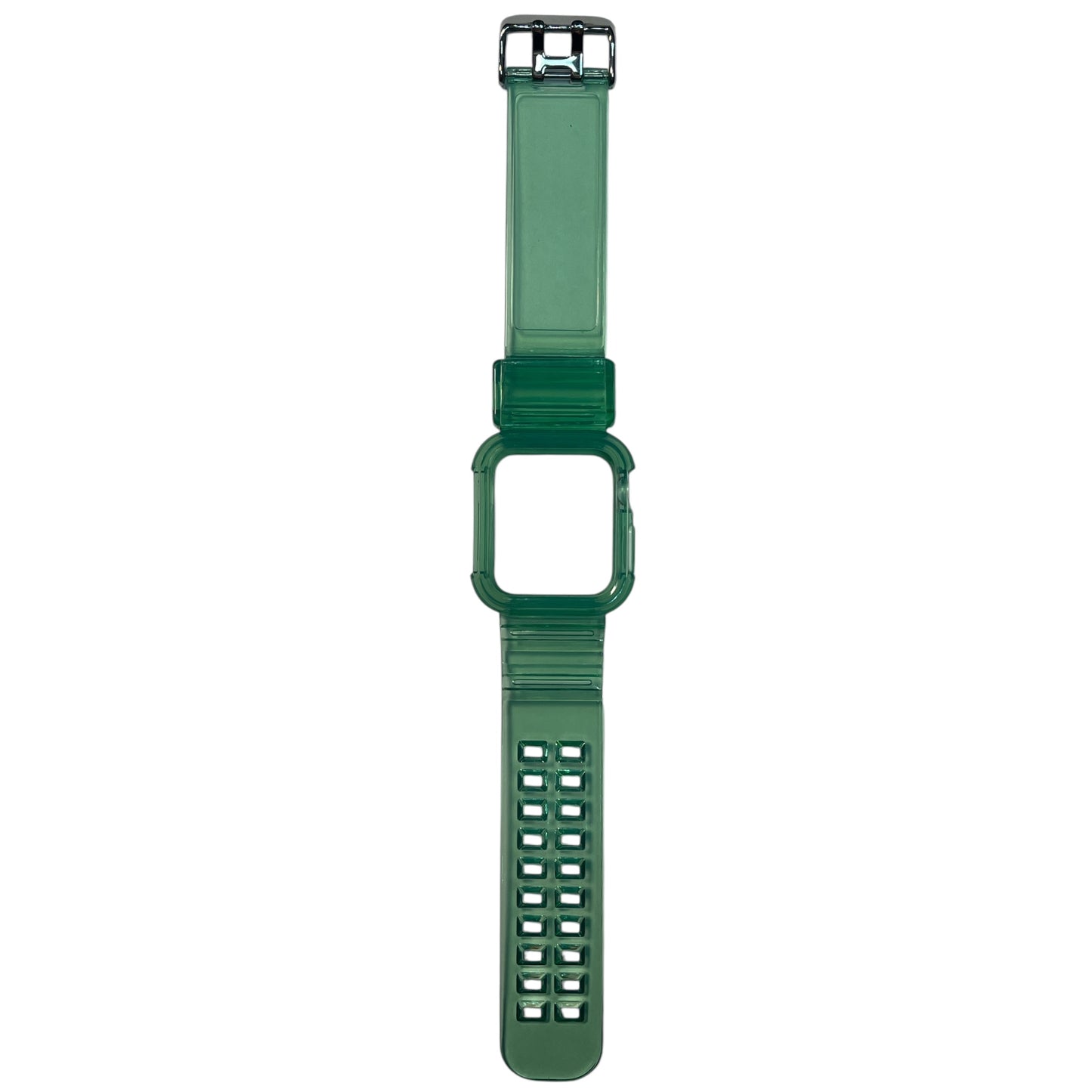 For Apple Watch Transparent Silicone Band 42/44 mm - Teal Green
