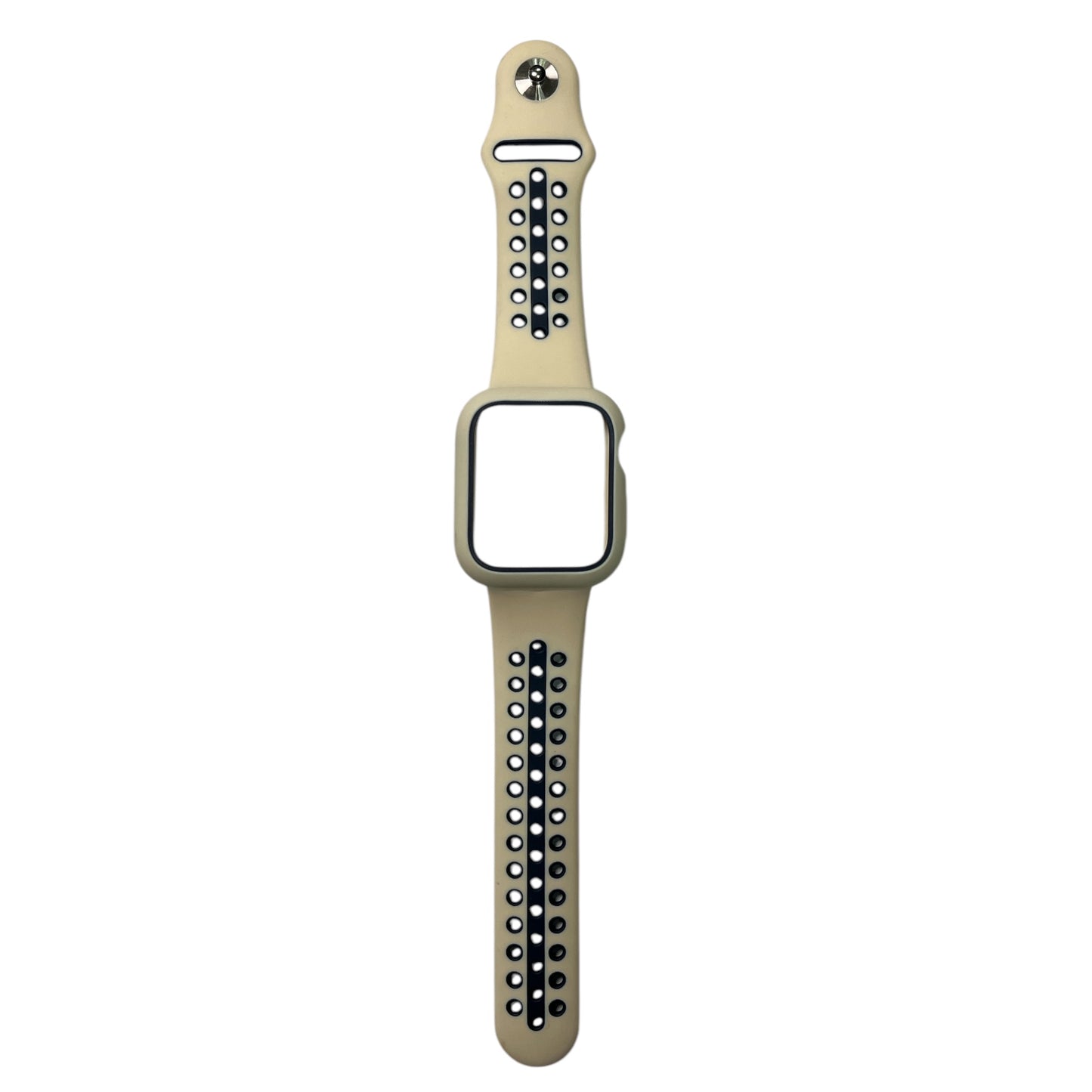 For Apple Watch Silicone Band & Case 40 mm - Bone White & Navy Blue