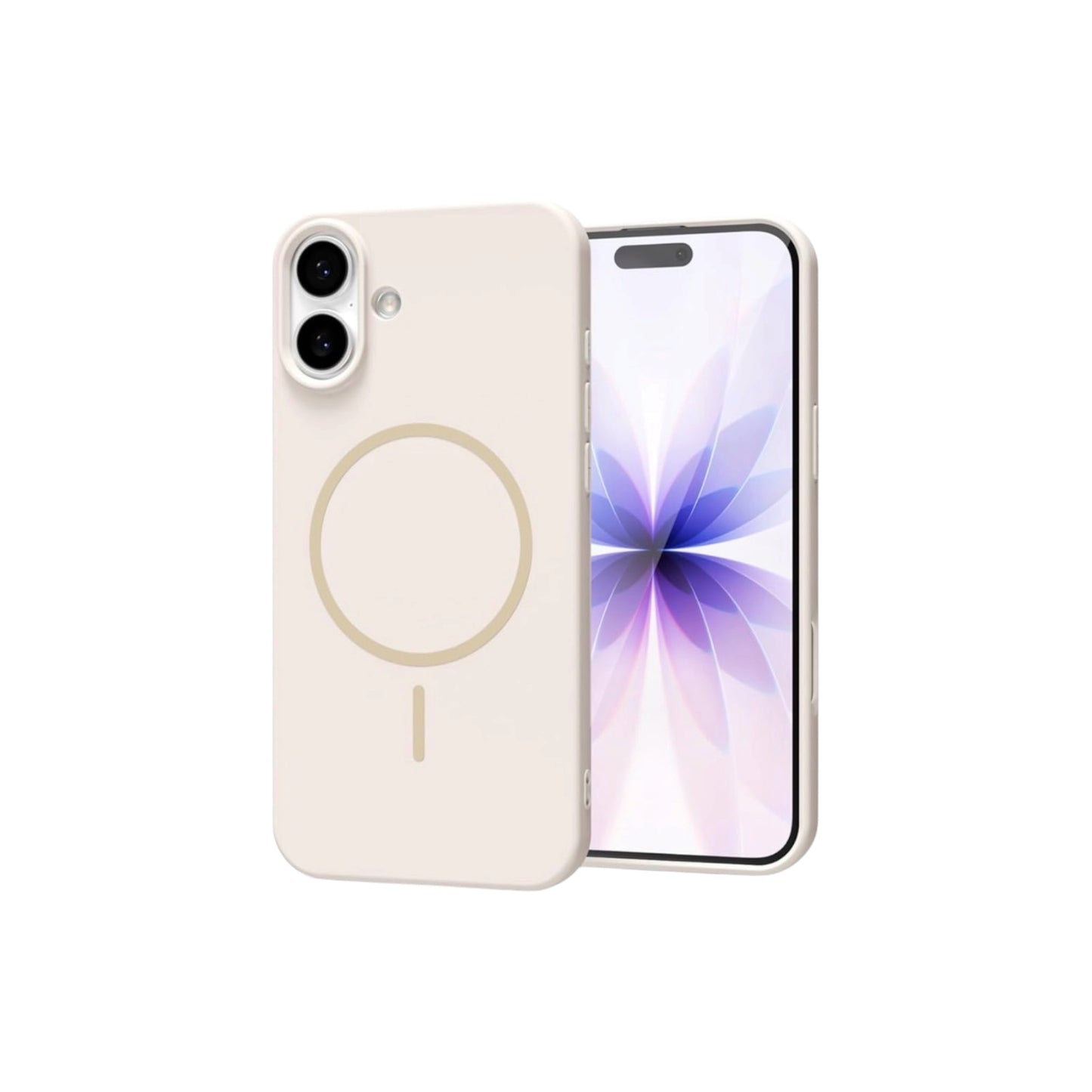 For Iphone 16 Silicone MagSafe Case- Beige
