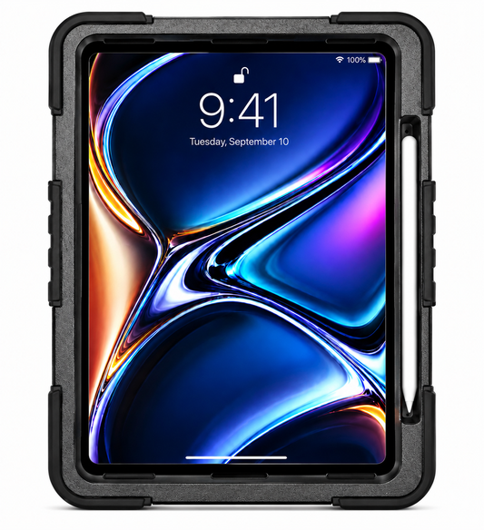 Heavy Duty Rotating Hand Strap Case for iPad Pro 11" (2024) Black
