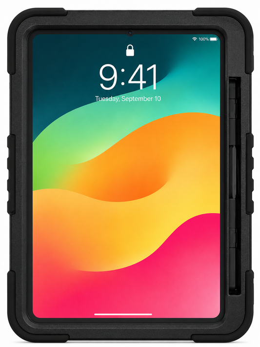 Rugged 360° Rotating Shockproof Case for iPad 10 (2022) / iPad 11 (A16, 2025) – Black