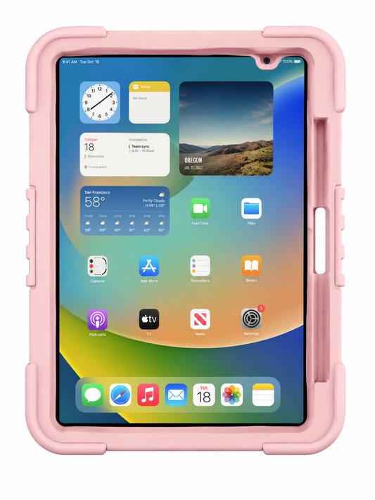 Shockproof Case with Hand Strap for iPad 10th Gen (2022) / iPad 11th Gen (2025) - Pink