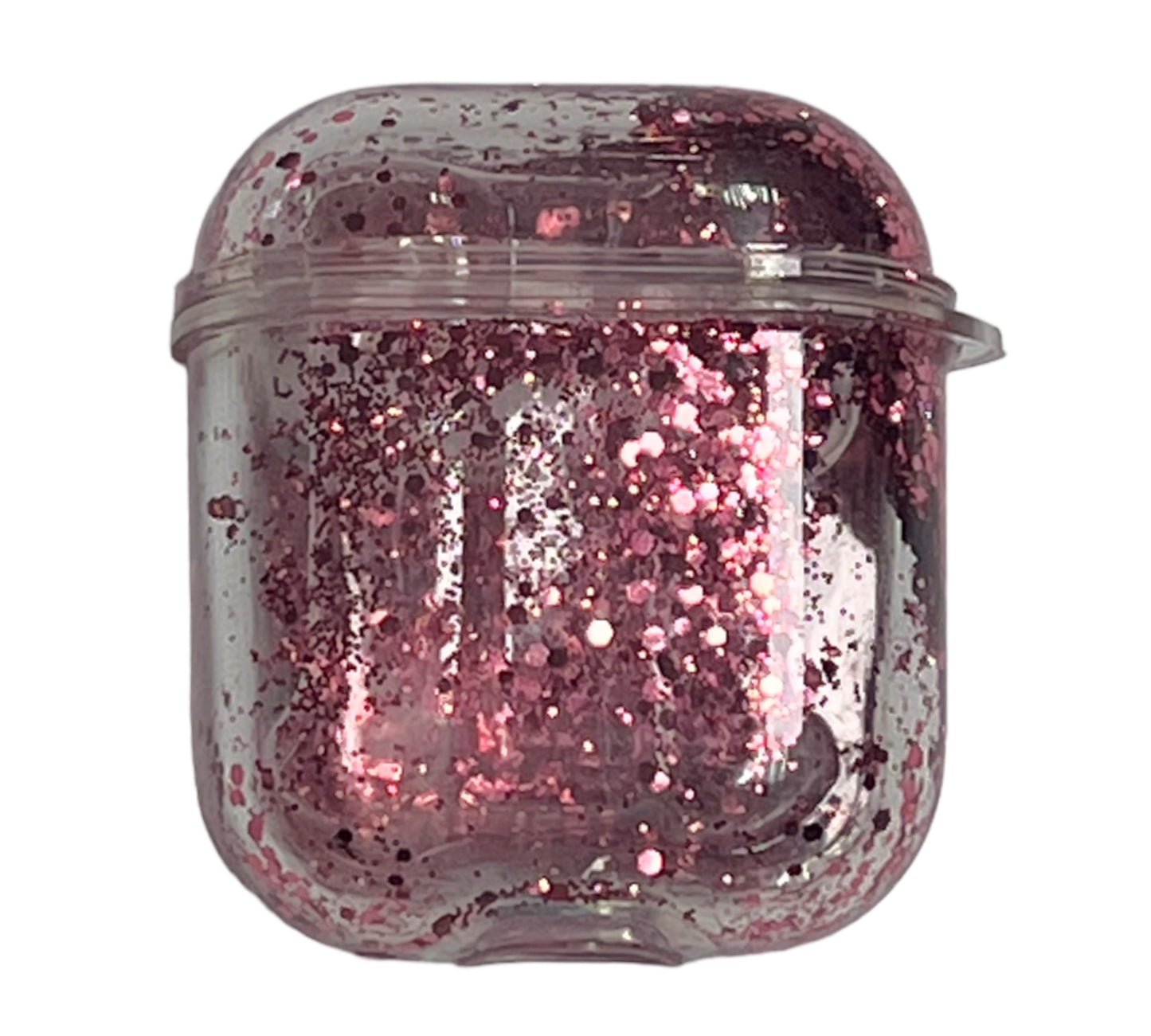 for AirPods 1/2 clear glitter light pink