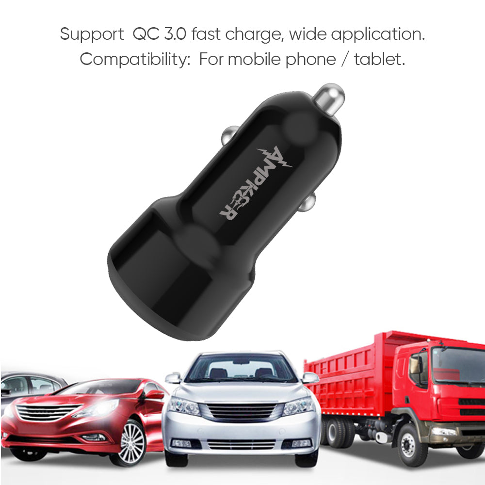 2 PORTS USB CAR Adapter - 2.4A - Black