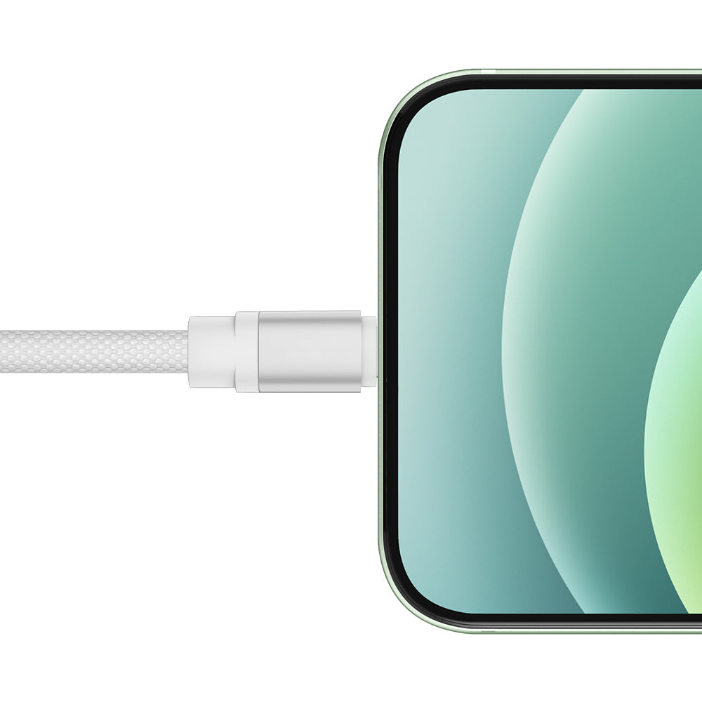 USB to Lightning Braided Cable - 3.3FT / 1M - 2.4A - White