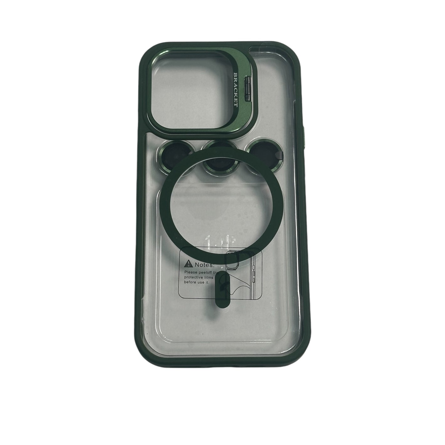 For Iphone 14 Pro Max Clear Mag Safe with Camera Protector Case - Green