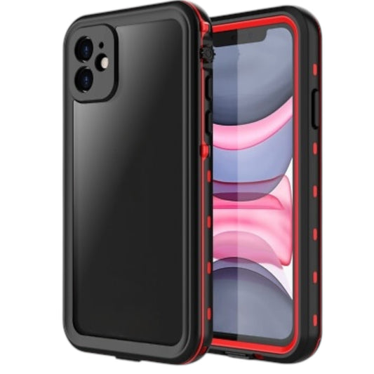For Iphone 11 Pro Max Water Proof Case / Black & Red