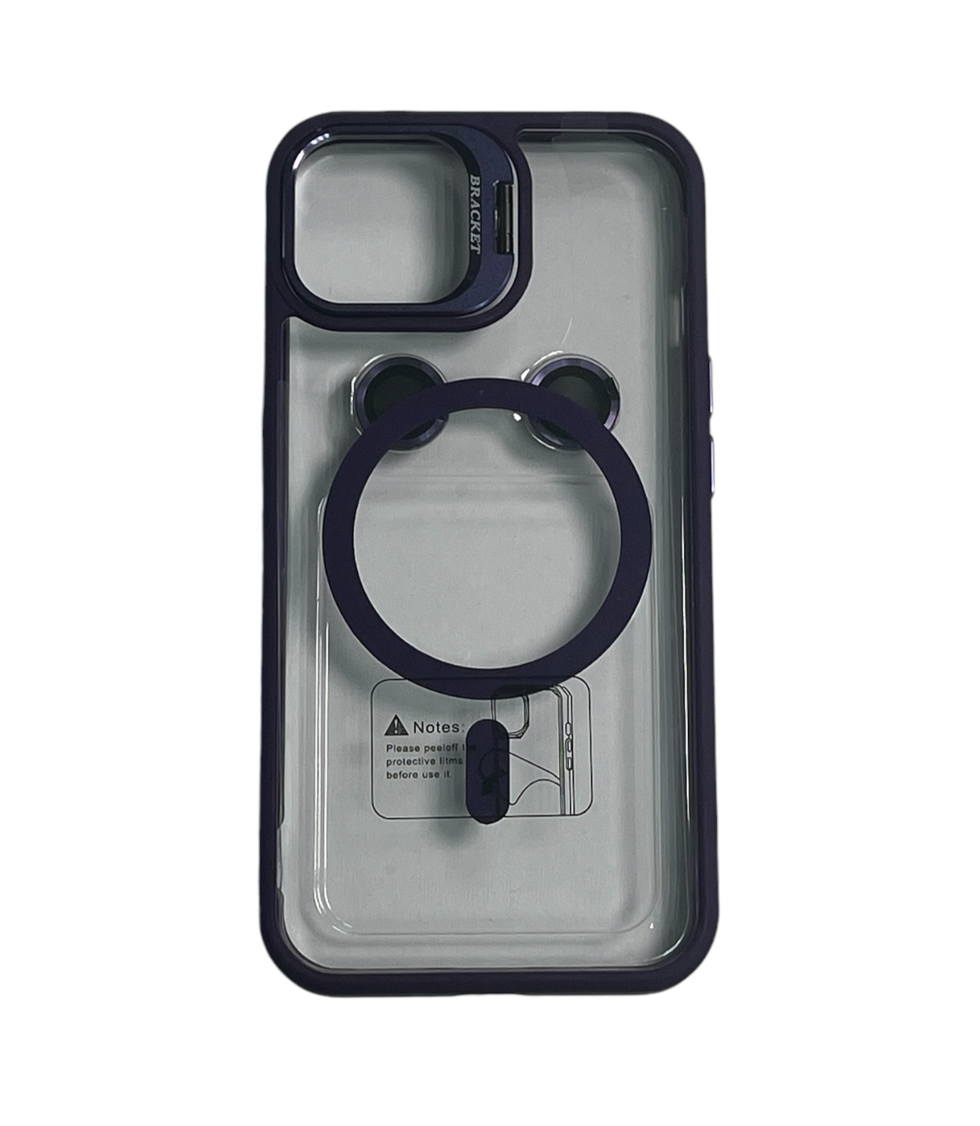For Iphone 14 Plus Clear Mag Safe with Camera Protector Case - Purple