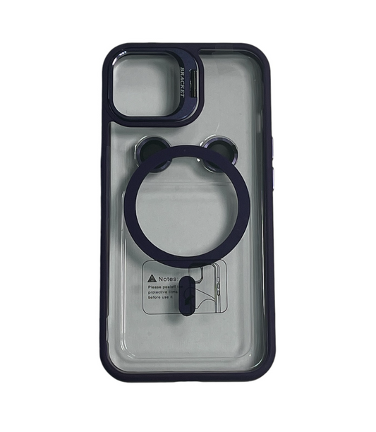 For Iphone 14 Plus Clear Mag Safe with Camera Protector Case - Purple