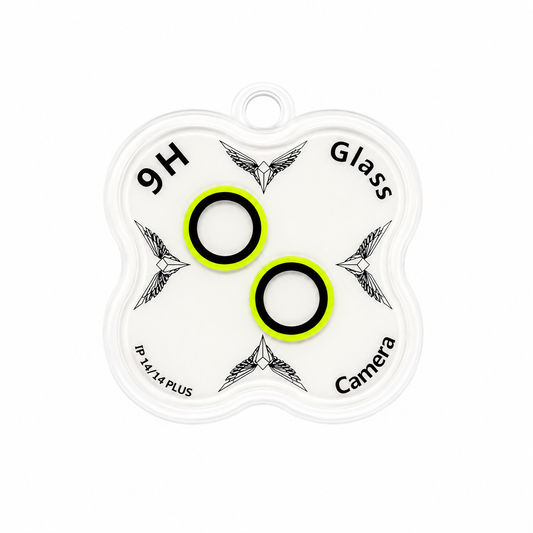 Camera Lens Protector for iPhone 14 & iPhone 14 Plus | 9H Tempered Glass | Neon Yellow