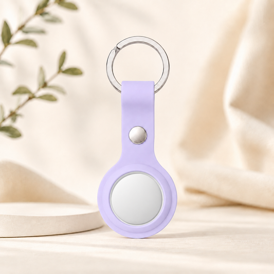 Silicone AirTag Keychain Holder | Soft Protective Case with Metal Key Ring