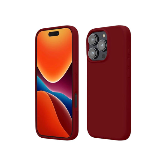 For Iphone 16 Pro Silicone Case - Rhubarb Red