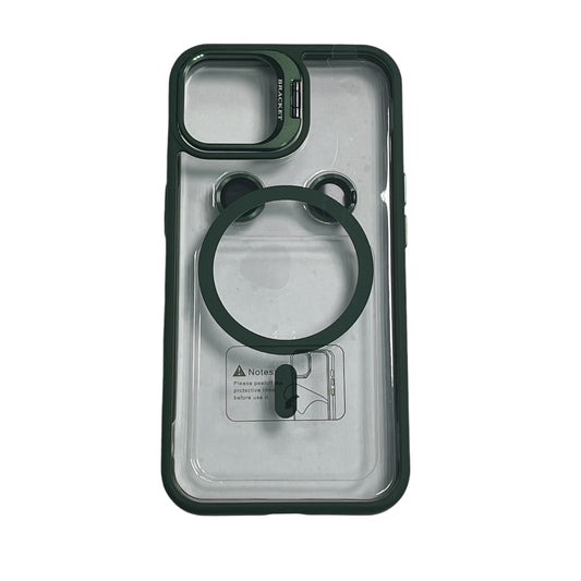 For Iphone 14 Plus Clear Mag Safe with Camera Protector Case - Green