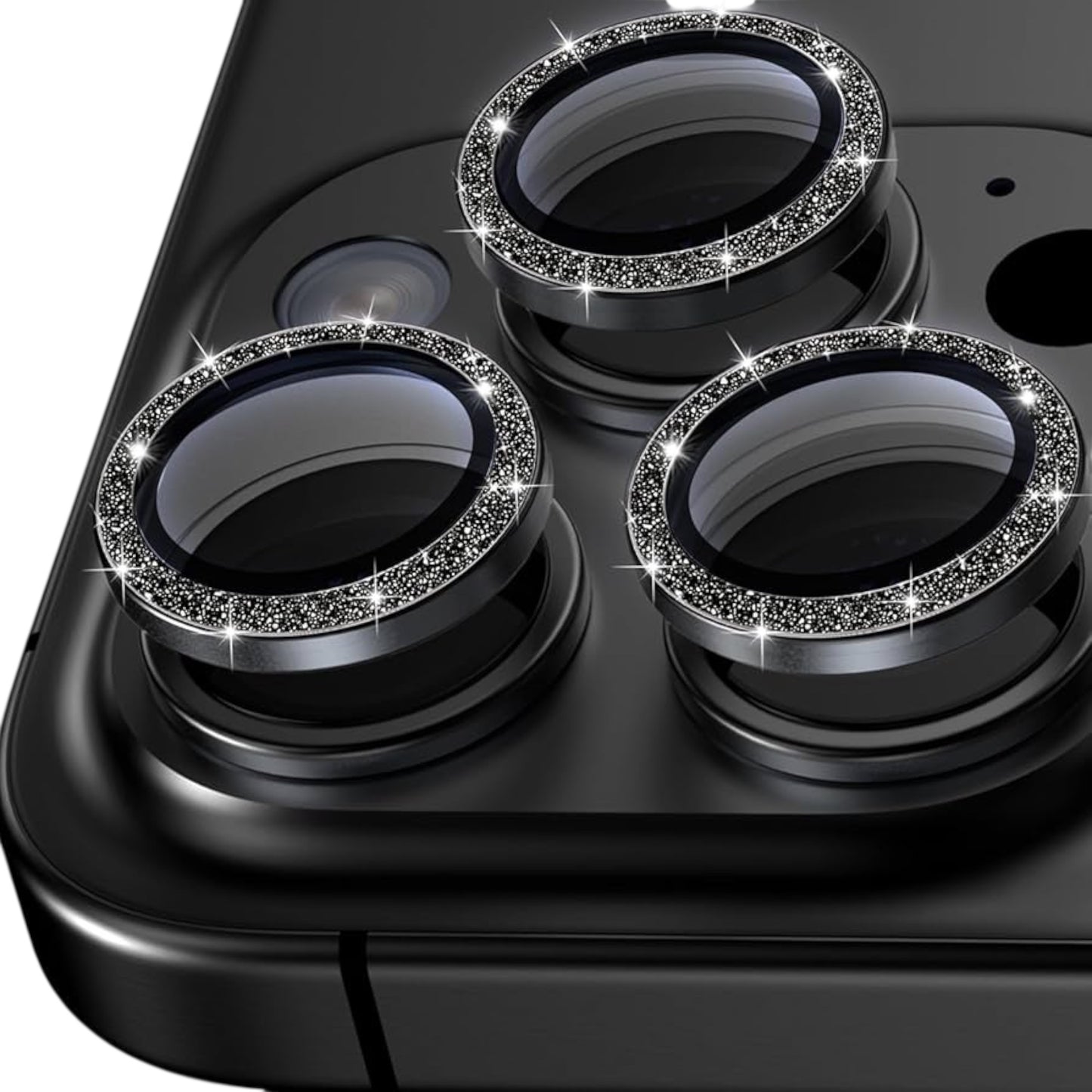 Glitter Eagle Lens Protector For iPhone 12 Pro Max / Glitter Black