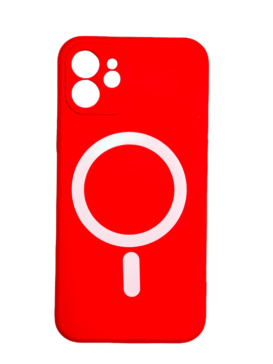 For iPhone 12 silicone mag safe- Red