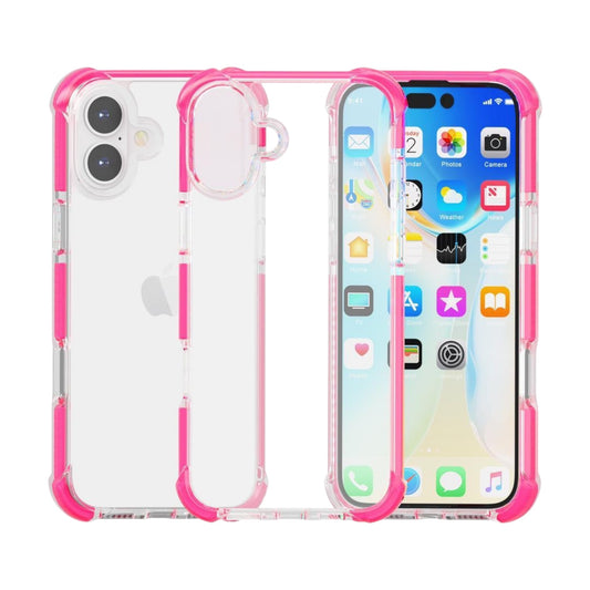For iPhone 16 Plus- Clear & Pink