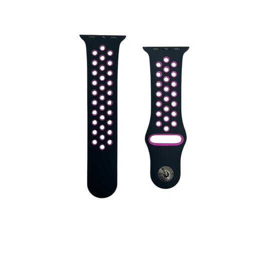 For Apple Watch Sport Band 38/40 mm - Black & Fucsia