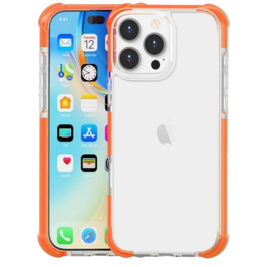 For iPhone 16 Pro - Clear & Orange