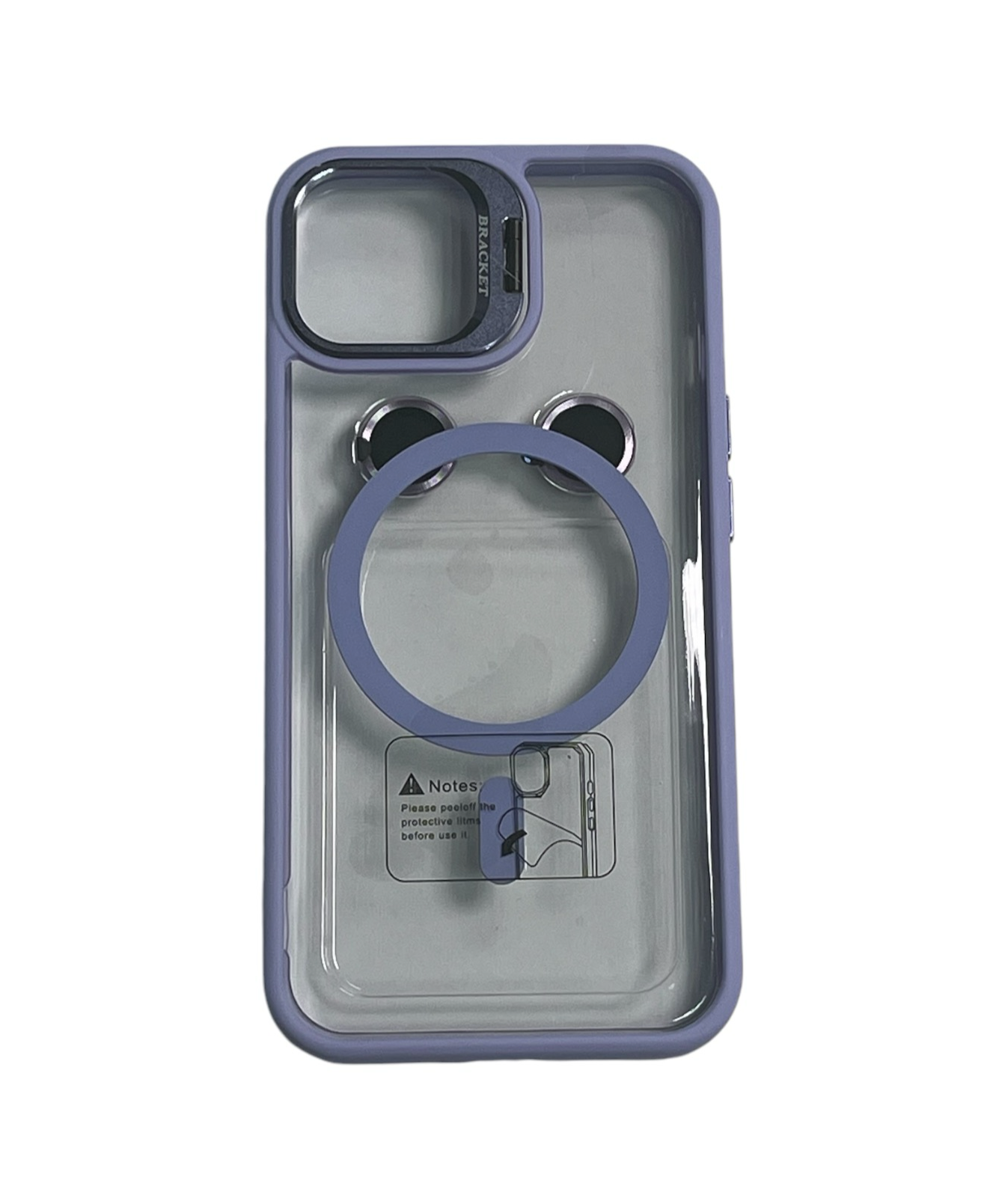 For Iphone 15 Clear Mag Safe with Camera Protector Case - Lavander