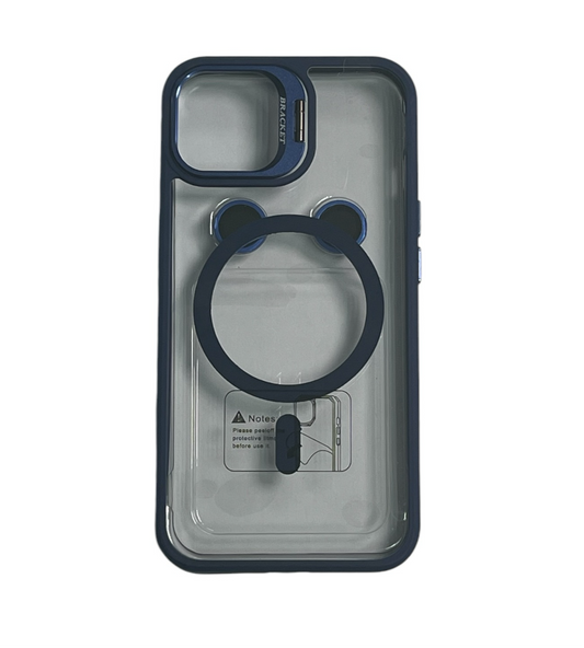 For Iphone 15 Plus Clear Mag Safe with Camera Protector Case - Blue