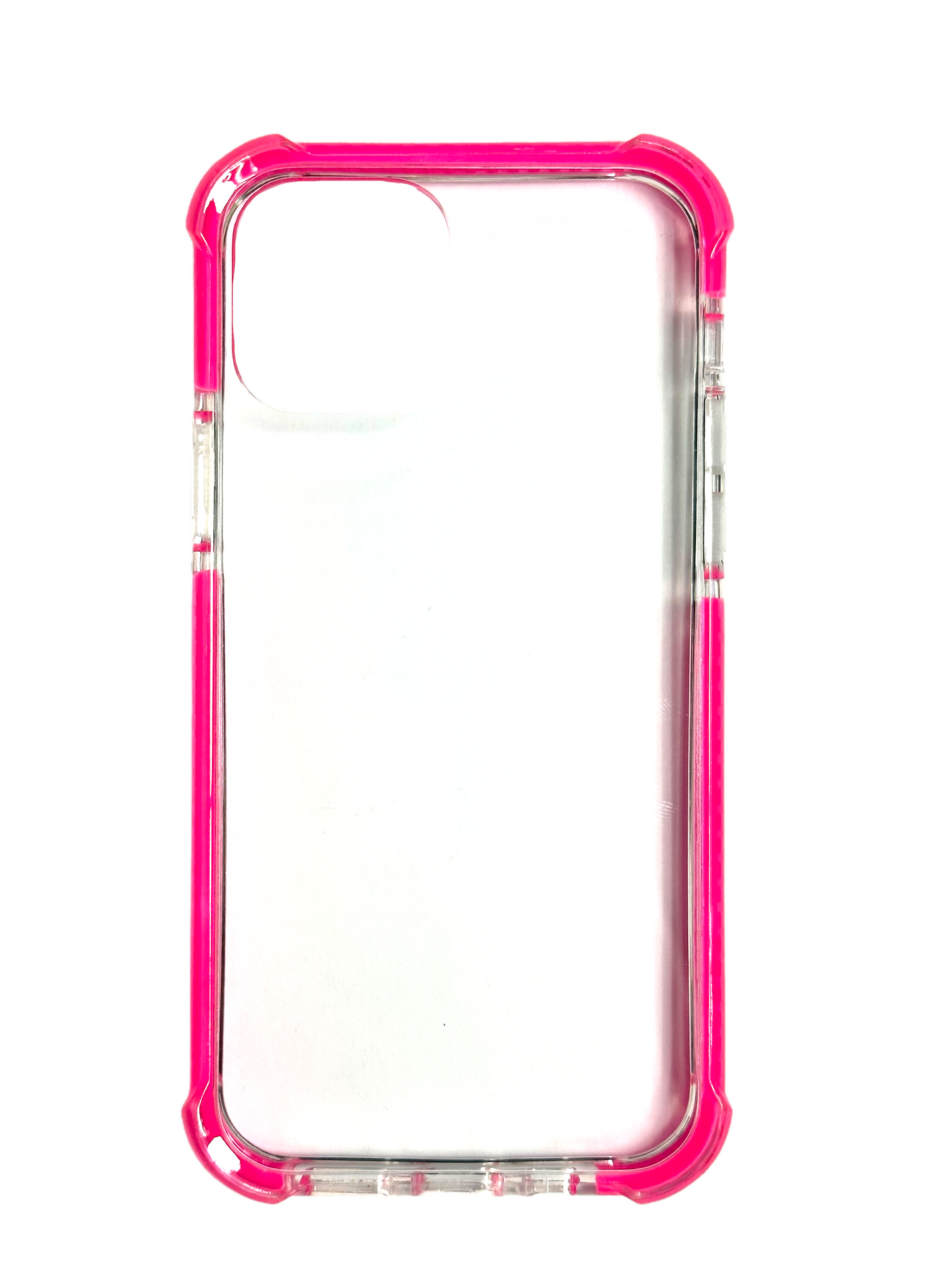 For iPhone 15 Plus -Clear & Neon Pink