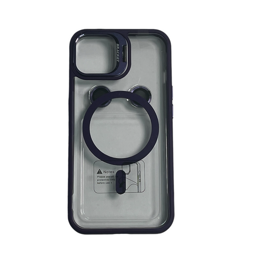 For Iphone 15 Clear Mag Safe with Camera Protector Case - Purple