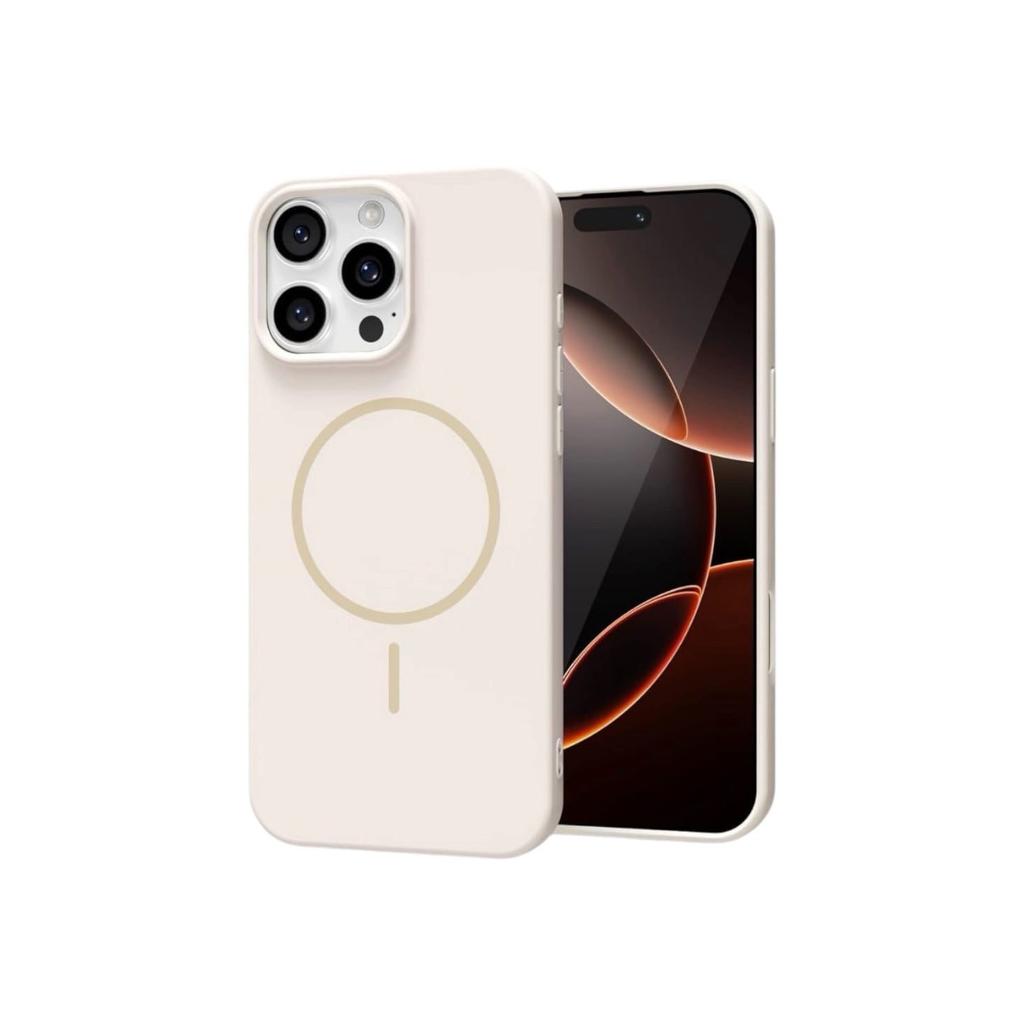 For Iphone 16 Pro Silicone MagSafe Case- Beige