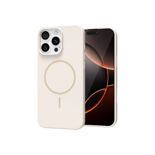 For Iphone 16 Pro Silicone MagSafe Case- Beige