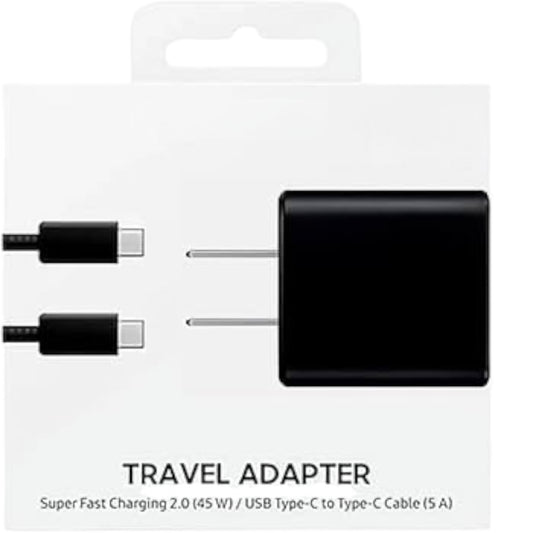 TRAVEL ADAPTER Super Fast Charging 2.0 (45W) / USB Type-C to Type-C Cable (5A)
