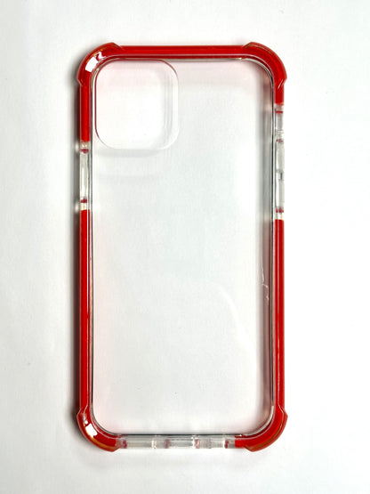 For iPhone 15 Pro Max -Clear & Red