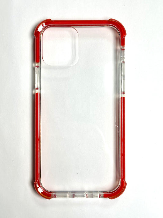 For iPhone 15 Pro Max -Clear & Red