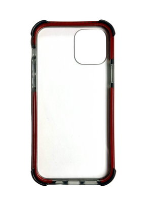 For iPhone 15 Pro Max -Clear & Dark Red