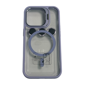 For Iphone 14 Pro Max Clear Mag Safe with Camera Protector Case - Lavander