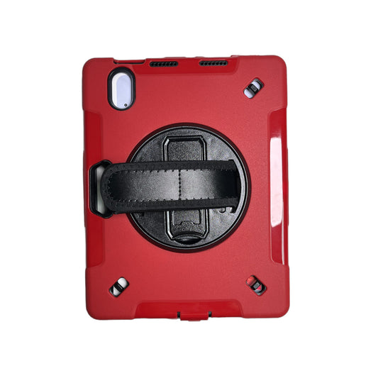 For Apple iPad Mini 6th Gen 8.3 inch (2021) Two Tone Diamond Bling Magnetic Ring Stand Hybrid Case Cover - Red & Black