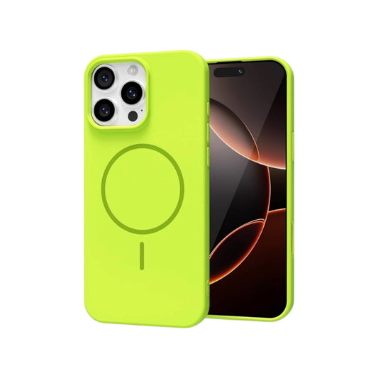 For Iphone 16 Pro Max Silicone MagSafe Case- Neon